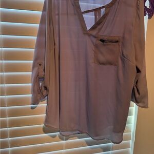 Maurices Light Purple Blouse with Zipper Pocket